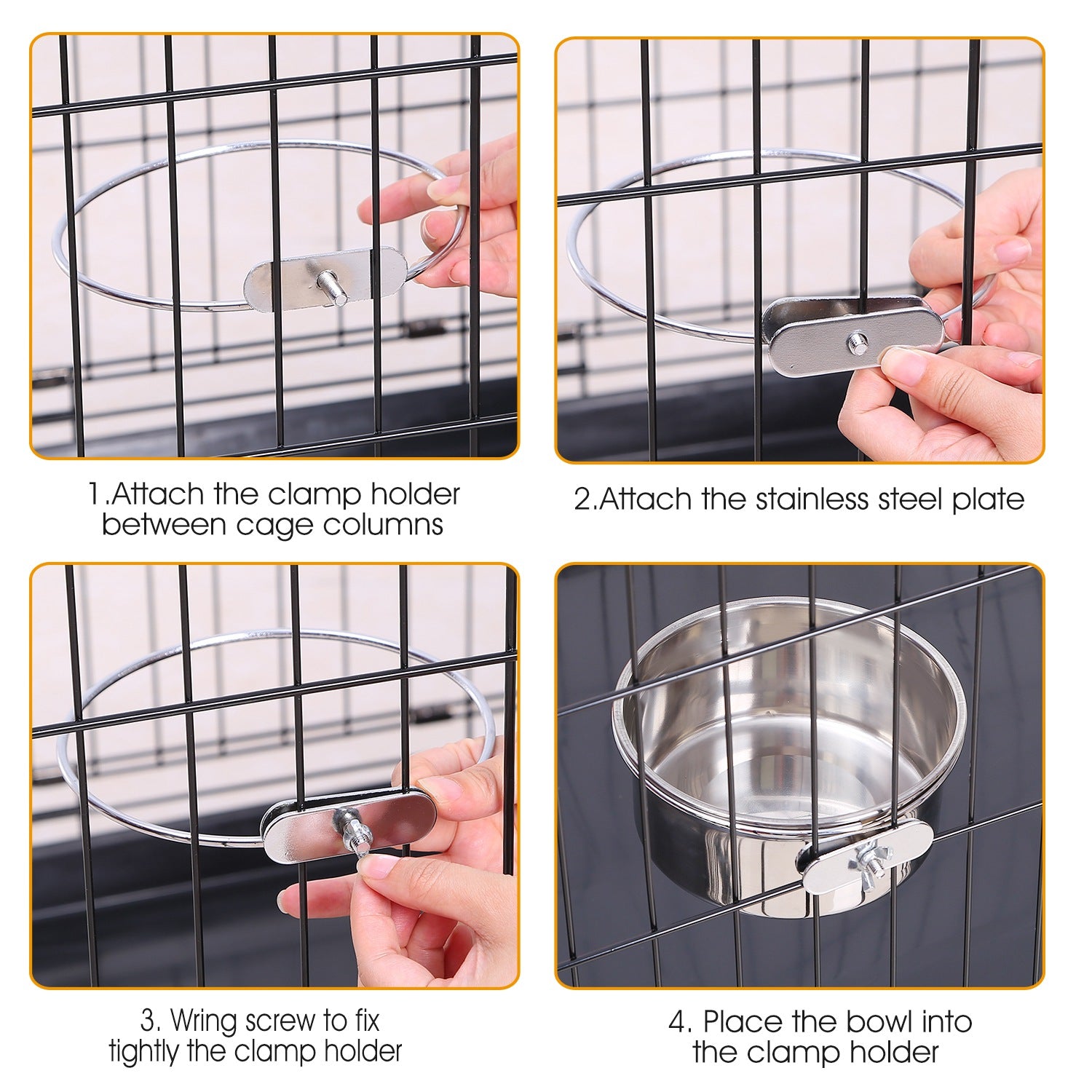 Gamelle Suspendue Acier Inox pour Chien — Taille M