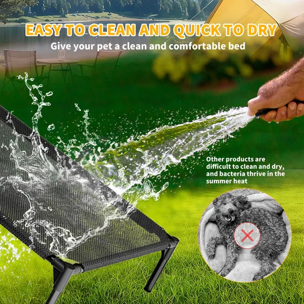 Lit Surélevé Mesh Premium pour Chien — Intérieur & Extérieur
