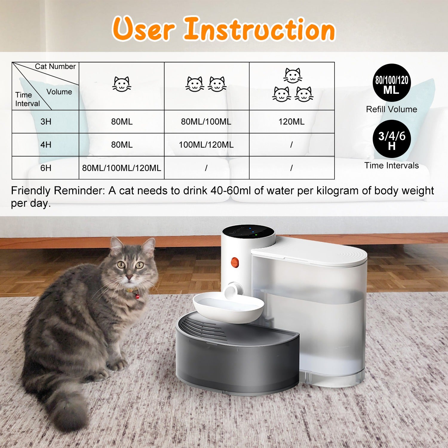 Fontaine à Eau Automatique pour Chat — 3L Sans Fil Rechargeable