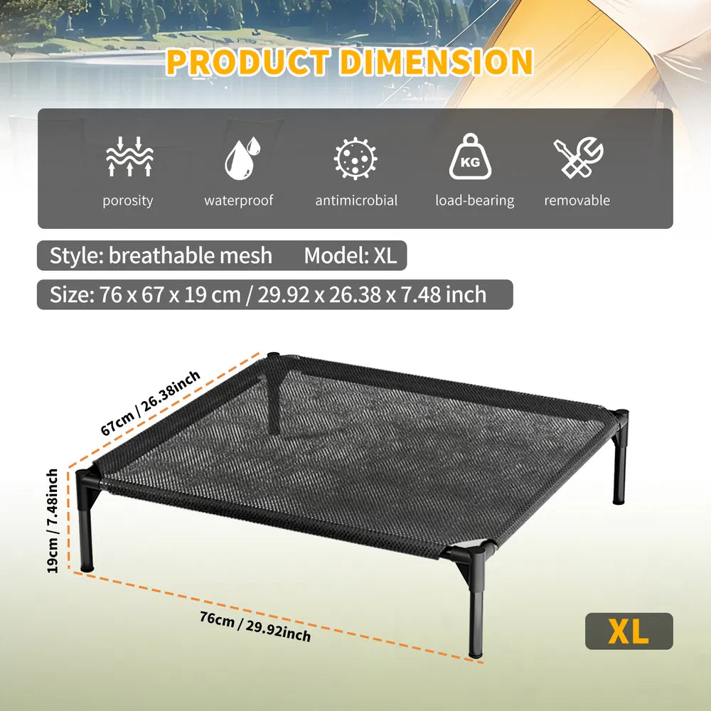 Lit Surélevé Mesh Premium pour Chien — Intérieur & Extérieur