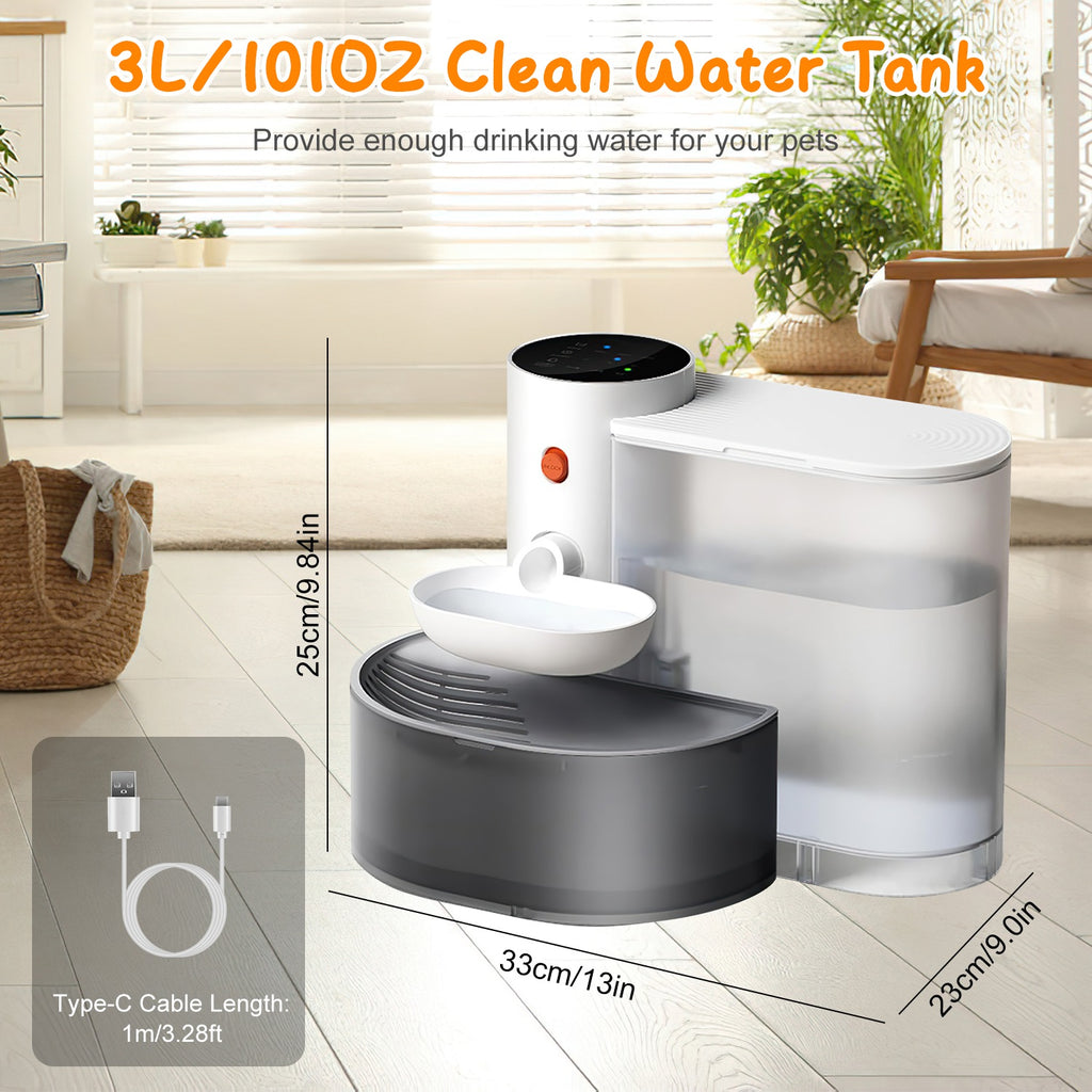 Fontaine à Eau Automatique pour Chat — 3L Sans Fil Rechargeable