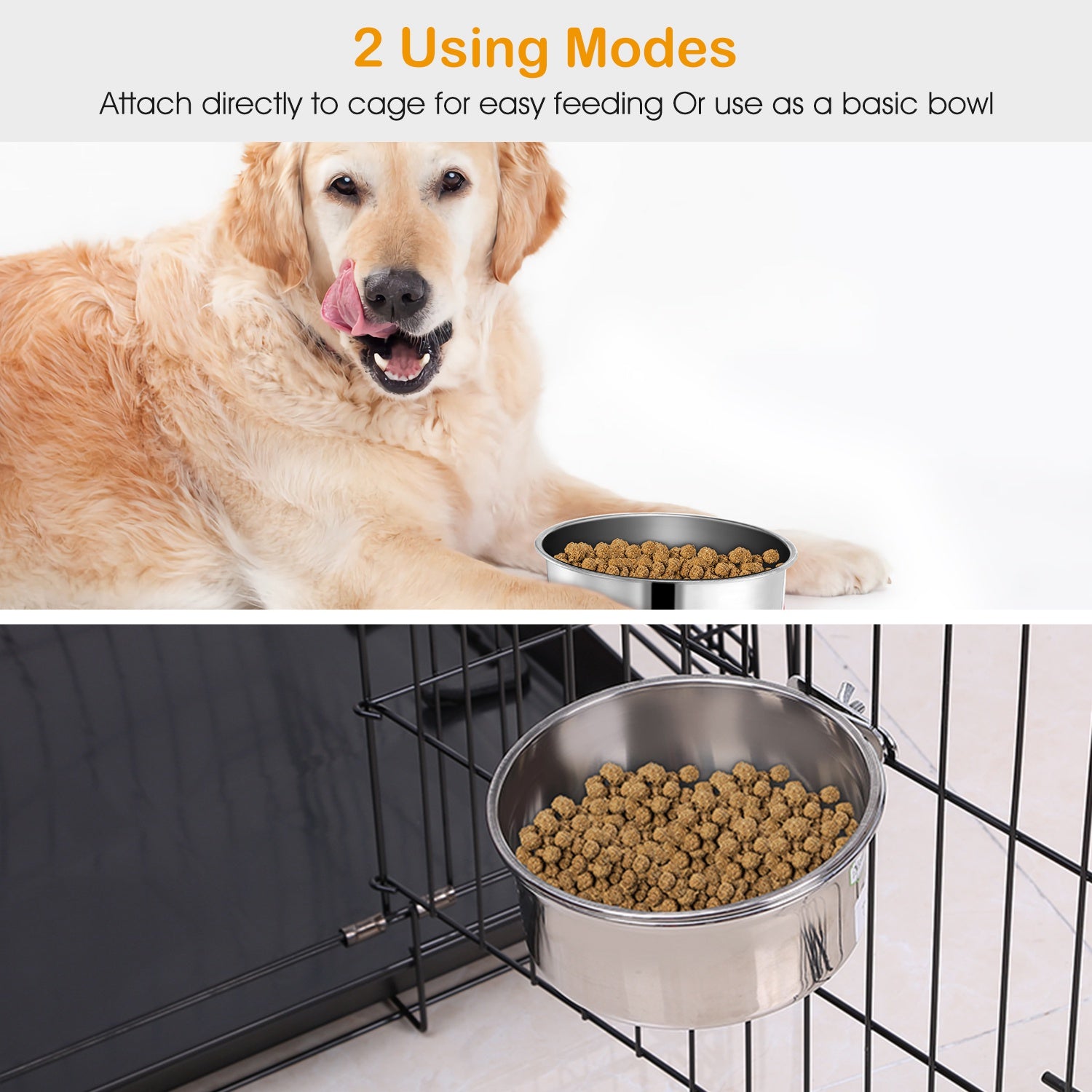 Gamelle Suspendue Acier Inox pour Chien — Taille M
