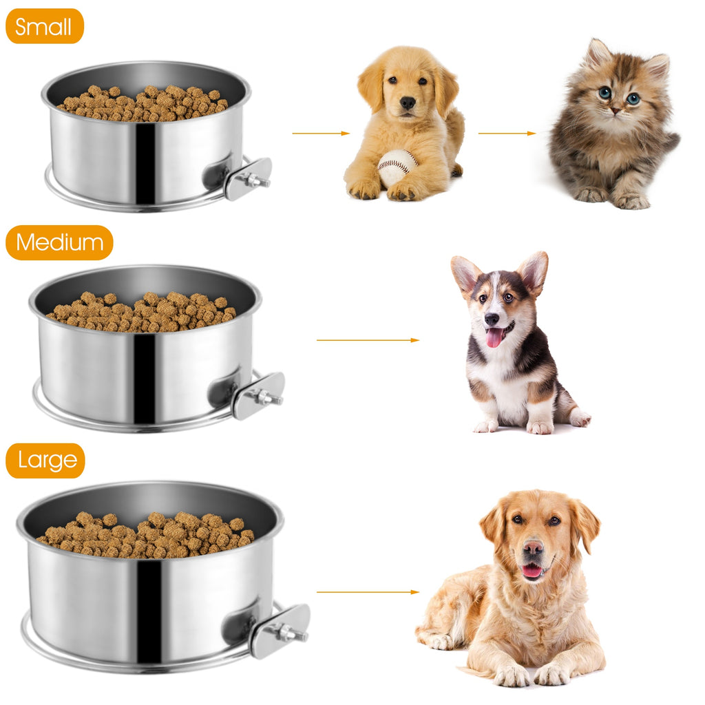 Gamelle Suspendue Acier Inox pour Chien — Taille M
