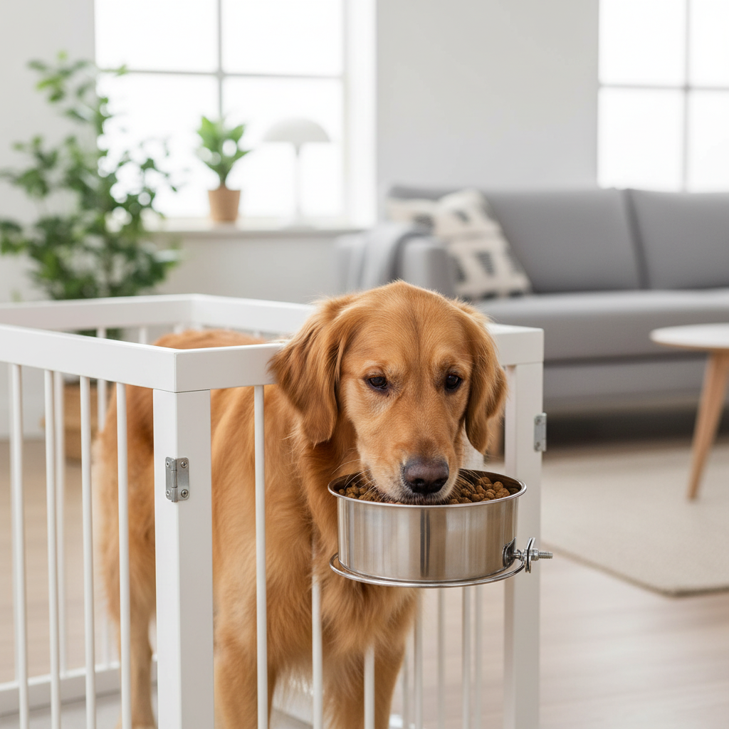 Gamelle Suspendue Acier Inox pour Chien — Taille M