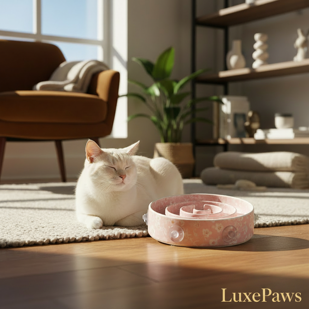 Bol Anti-Glouton 2-en-1 pour Chat | LuxePaws