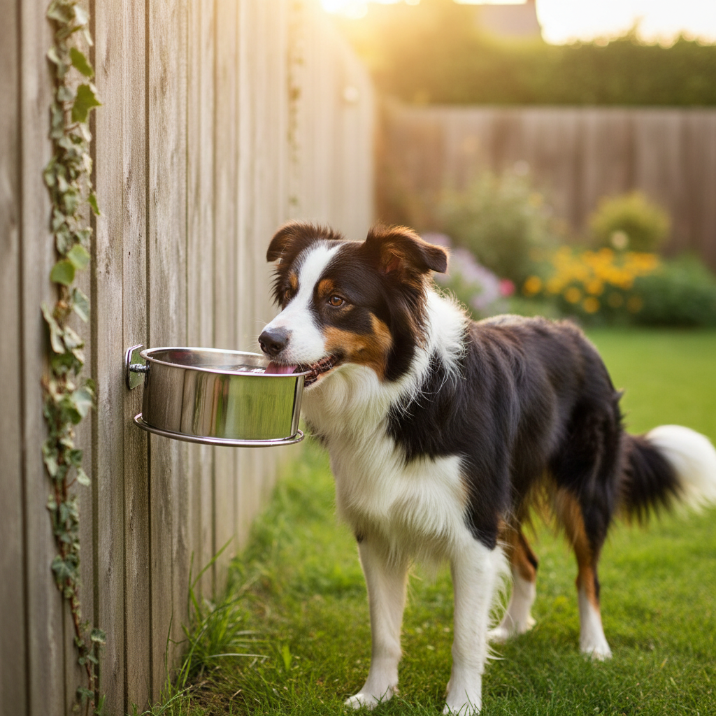 Gamelle Suspendue Acier Inox pour Chien — Taille M